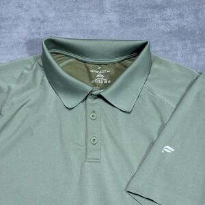 Fabletics Polo Shirt Mens Medium Green Performance Stretch Athletic Training